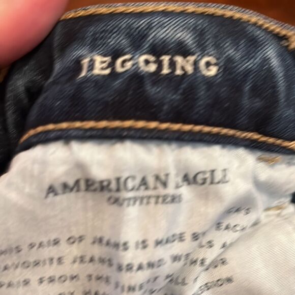 American Eagle Factory Blue Distressed Denim Jeggings Festival Casual Co… - Picture 8 of 9